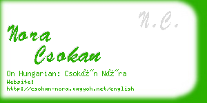 nora csokan business card